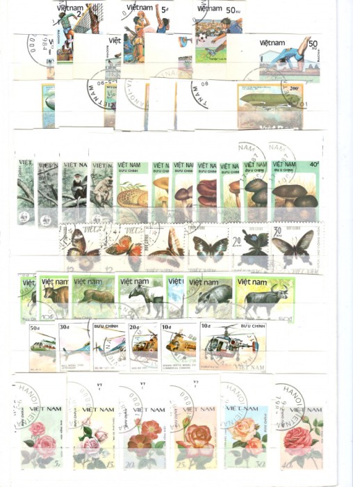 VIETNAM.Lot peste 60 buc. timbre dantelate si nedantelate stampilate DL.128