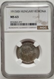 Ungaria - 1 Korona 1915 - MS 63 - Argint