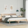 VidaXL Cadru de pat cu headboard Maro 180 x 200 cm Lemn masiv de pin 872278