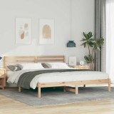 Cadru de pat cu headboard Maro 180 x 200 cm Lemn de brad solid