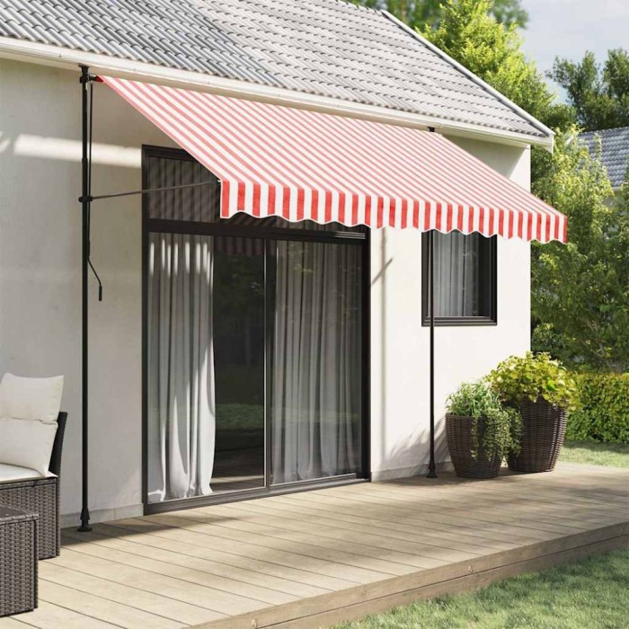 P&acirc;nză de rezervă copertină, roșie și albă, 3x2,5 m