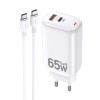 Incarcator retea 65W PD, Fast charge Kakusiga, TypeC, Alb