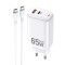 Incarcator retea 65W PD, Fast charge Kakusiga, TypeC, Alb