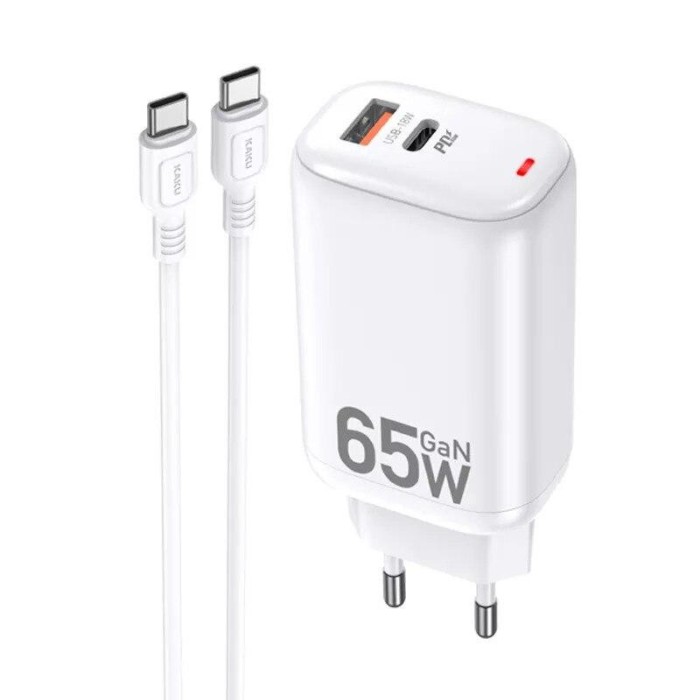 Incarcator retea 65W PD, Fast charge Kakusiga, TypeC, Alb