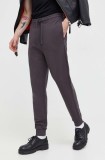 HUGO pantaloni de trening din bumbac culoarea gri, neted, 50489617