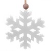 Ornament Crăciun, Model Fulg, Culoare Alb, Dimensiuni 10x10 cm, Lemn, Oem