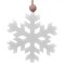 Ornament Crăciun, Model Fulg, Culoare Alb, Dimensiuni 10x10 cm, Lemn