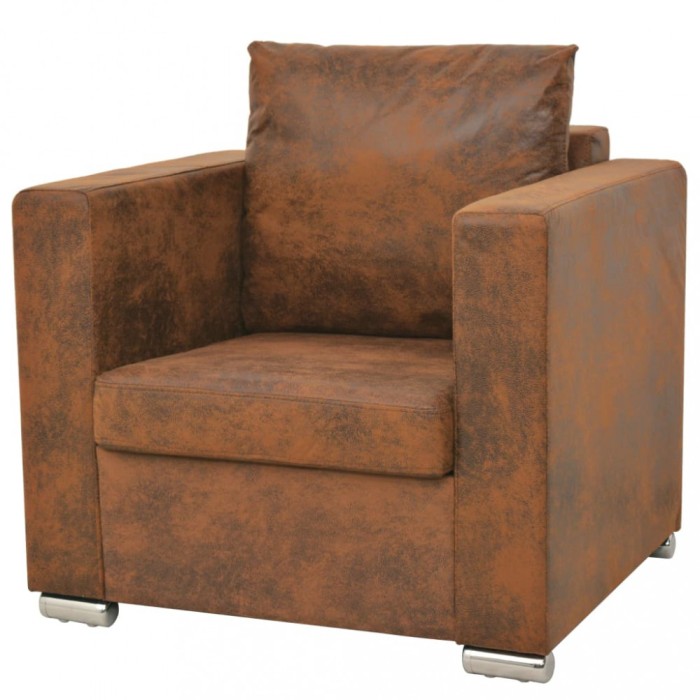 vidaXL Fotoliu maro 82x73x82 cm piele ecologică &icirc;ntoarsă 244701