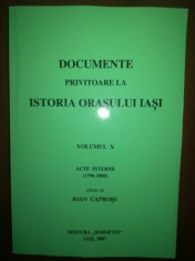 Documente privitoare la istoria orasului Iasi vol 10 (1796-1800) - Ioan Caprosu foto