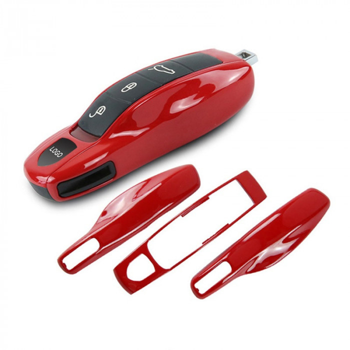 Carcasa Cheie Porsche Carrera GT 2013-2015 Set 3 Buc Rosu