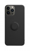 Husa compatibila cu iPhone 13 Pro, silicon, inel rotativ pentru prindere magnetica, interior din catifea, Negru
