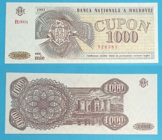 Moldova (p#3) 1.000 Cupon 1993 &amp;#039;Ȋnlocuitorul Rublei Sovietice&amp;#039; UNC foto