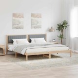 vidaXL Cadru de pat Gri deschis 200 x 200 cm Lemn de pin masiv 3394238