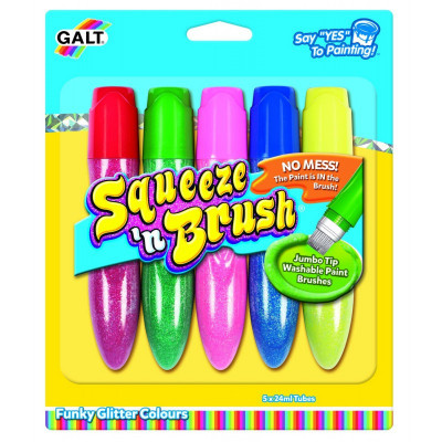 Set acuarele Squeeze&amp;#039;n Brush, 5 culori cu sclipici, 3 ani+ foto