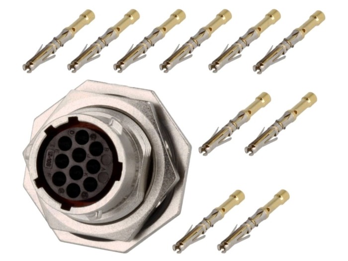 Conector circular RT360 mamă 10 pini, IP67