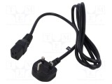 Cablu 3x1,5mm2 BS 1363 IEC C19 mamă PVC 1,8m negru POS