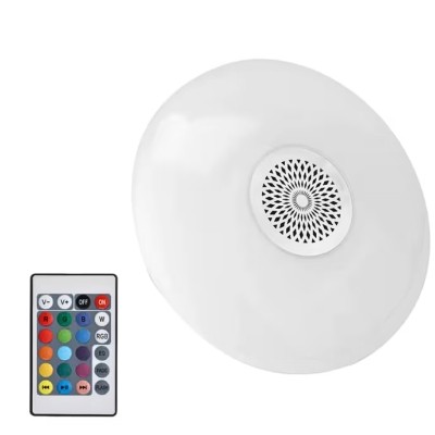 Lampa, E27, culori RGB, Bluetooth, OZN, Difuzor, 48W, 23 CM diametru, alb foto