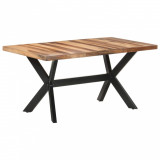 Masă Bucătărie VidaXL Lemn Masiv Acacia Miere 160x80x75 cm Industrial Maro