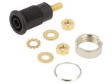 Soclu Banană 4mm 32A Negru Aurit 33mm