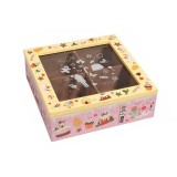 Cutie ceai Craciun lemn multicolor sticla 18x18x6 cm