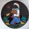 Farfurie ceramica H. Arfaoui A.C. Tunisia, decorativa, cantaret, muzician traditional instrument de suflat, 32cm diametru, Africa, Folk Art