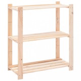 Raft depozitare 3 niveluri, 80x38x90cm, lemn masiv pin, 150kg
