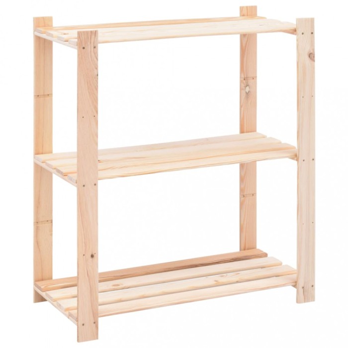 Gossi raft depozitare 3 niveluri, 80x38x90cm, lemn masiv pin, 150kg