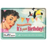 Placa metalica - It&#039;s your Birthday - 10x14 cm
