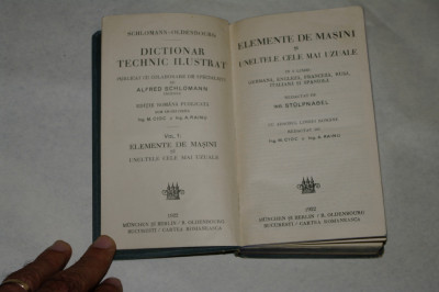 Dictionar tehnic ilustrat Elemente de masini si uneltele cele mai uzuale Vol. I foto
