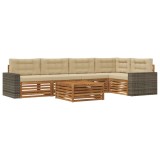vidaXL Set de canapele de exterior 6 pcs Natural și Bej 3383401