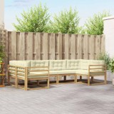 vidaXL Set de canapele de exterior cu pernă 6 pcs Alb și crem 3386919