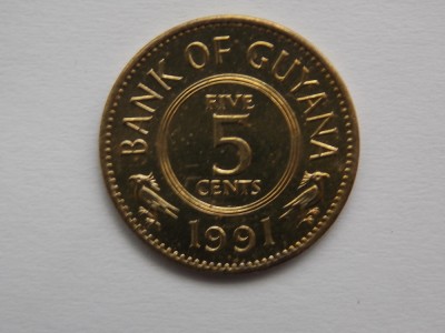 5 CENTS 1991 GUYANA foto