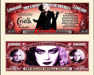 !!! SUA = FANTASY NOTE (TJ6) = DESENE ANIMATE : CRUELLA - 2023 - UNC foto