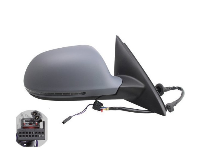 Oglinda exterioara Audi Q3 (8u), 06.2011-02.2015; Q3 (8u), 01.2015-, Dreapta, reglare electrica; grunduit; incalzita; geam convex; cromat; pliere ele