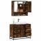 vidaXL Set mobilier de baie, 2 piese, stejar fumuriu, lemn prelucrat 3300932