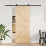 vidaXL Ușă glisantă NARVIK Natural și Negru 85 x 210 cm (213,5 cm) 3445222