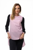 Camasa dama asimetrica cu nasturi la spate, 36, 38, 40, 42, 44, Roz, T&#039;esha