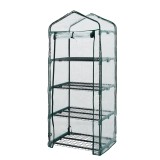 Sera mini pentru plante cu 4 rafturi, folie PVC si cadru metalic 69x49x160 cm