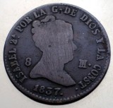 B.687 SPANIA ISABEL II 8 MARAVEDIS 1837 Aqueduct