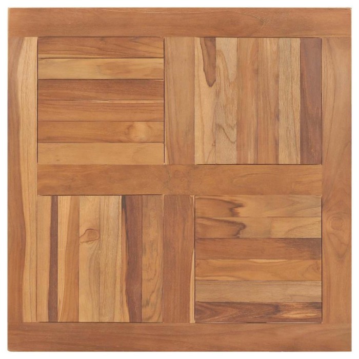 vidaXL Blat de masă pătrat, 80 x 80 x 2,5 cm, lemn masiv de tec