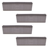 Set 4 jardiniere decorative, cafeniu, 68.5x17.3x15 cm, Ratolla Case P