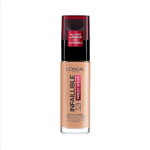 Fond de Ten Rezistent la Transfer, Loreal Paris, Infaillible 32H Fresh Wear, SPF 25, Vitamina C, 235 Honey, 30 ml