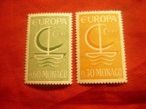 Serie Europa CEPT 1966 Monaco , 2 valori, Nestampilat