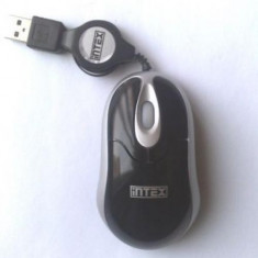 Mouse optic USB Intex KIDDIE cu cablu retractabil foto