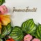 Topper personalizat cu textul ,,Pensionare Fericita pentru aranjamente florale si tort