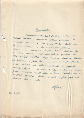 A3586N Haralamb Zincă, act scris și semnat olograf, 1956 foto