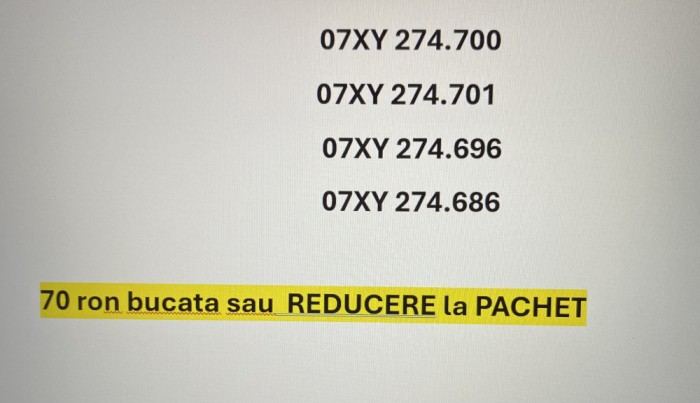 Cartele numere ușoare consecutive