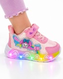 Cumpara ieftin Pantofi sport cu luminite, Model Baloane Colorate, Piele ecologica, Fete, Roz