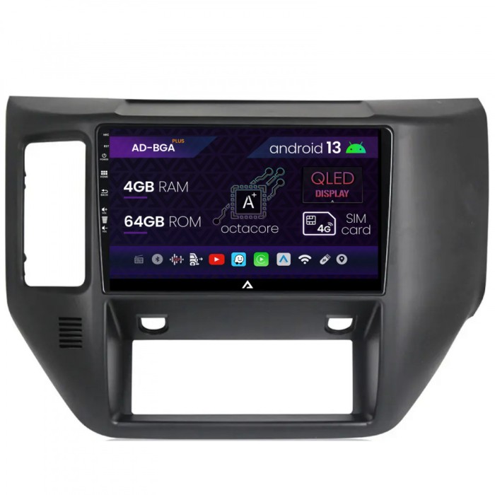 Navigatie Nissan Patrol (2004-2012), Android 13, A-Octacore 4GB RAM + 64GB ROM, 9 Inch - AD-BGA9004+AD-BGRKIT166V2