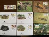 Eritreea - serie 4 timbre MNH, 4 FDC, 4 maxime, fauna wwf